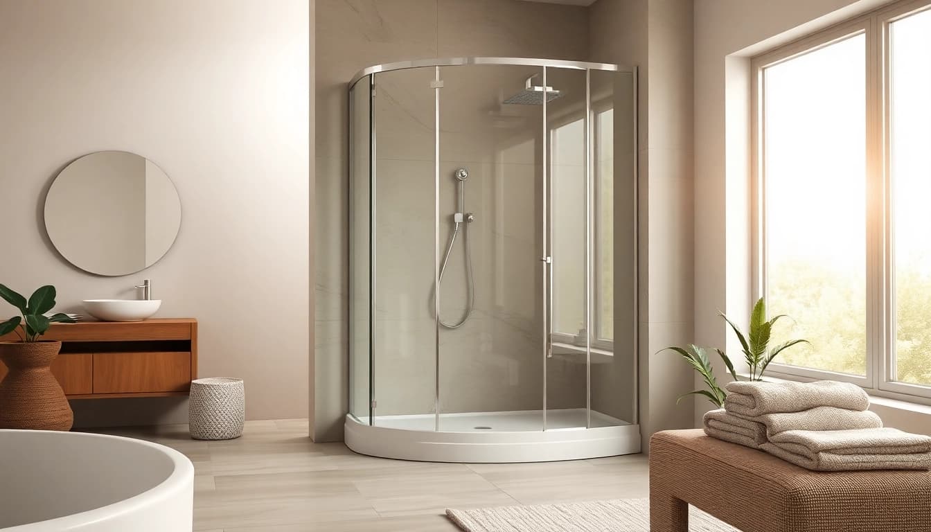Genießen Sie die stylishen Merkmale der sonni Duschkabine in einem modernen Badezimmer.