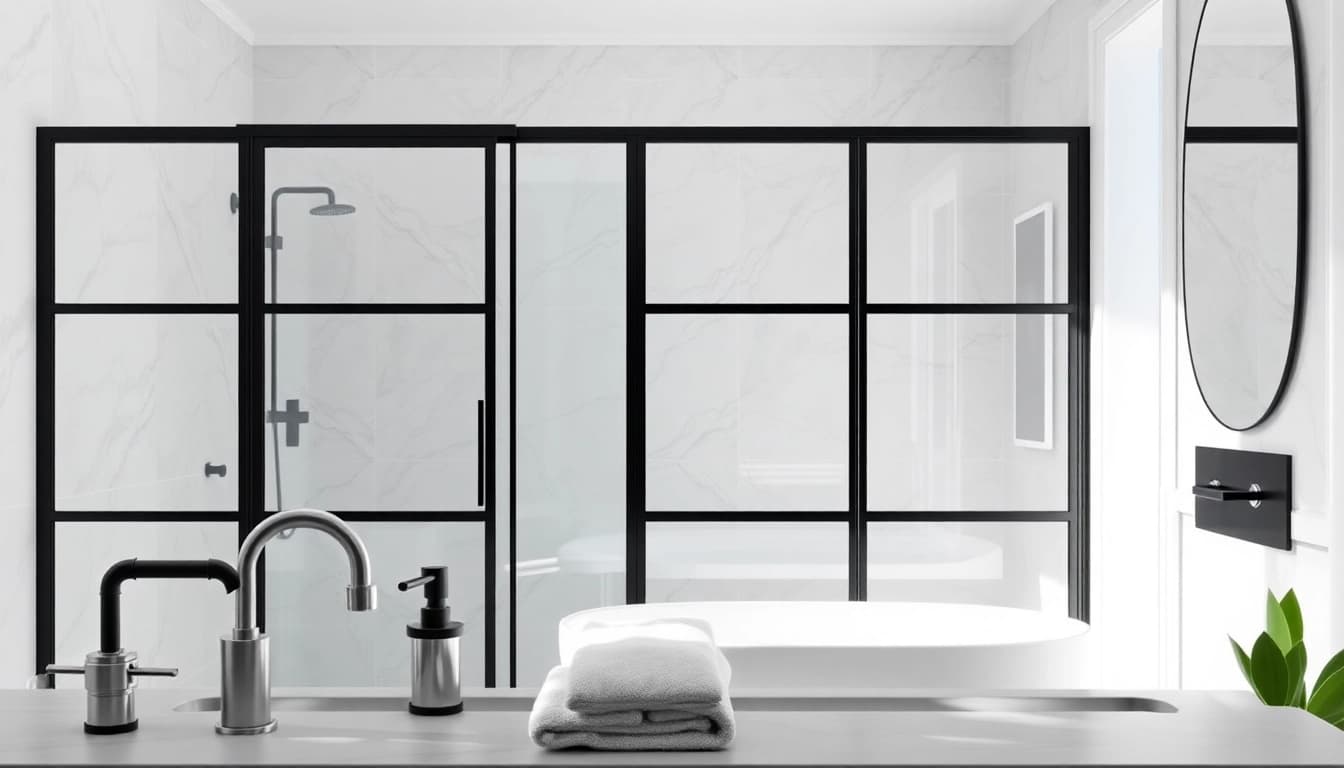 Explore stylish black frame shower doors that enhance modern bathroom aesthetics with sleek design.