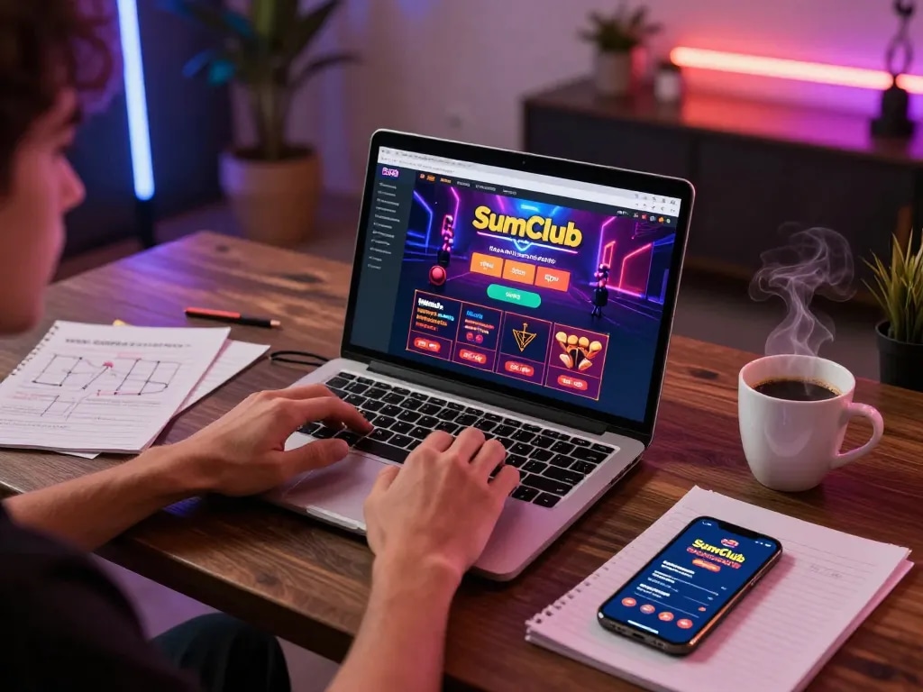Player engaging with SumClub online casino, showcasing betting interface and strategic notes during gameplay.