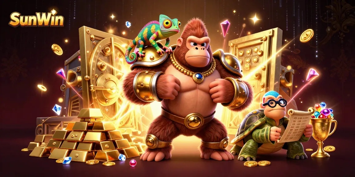 Experience exciting wins at SunWin's lively casino with treasure and vibrant game elements.