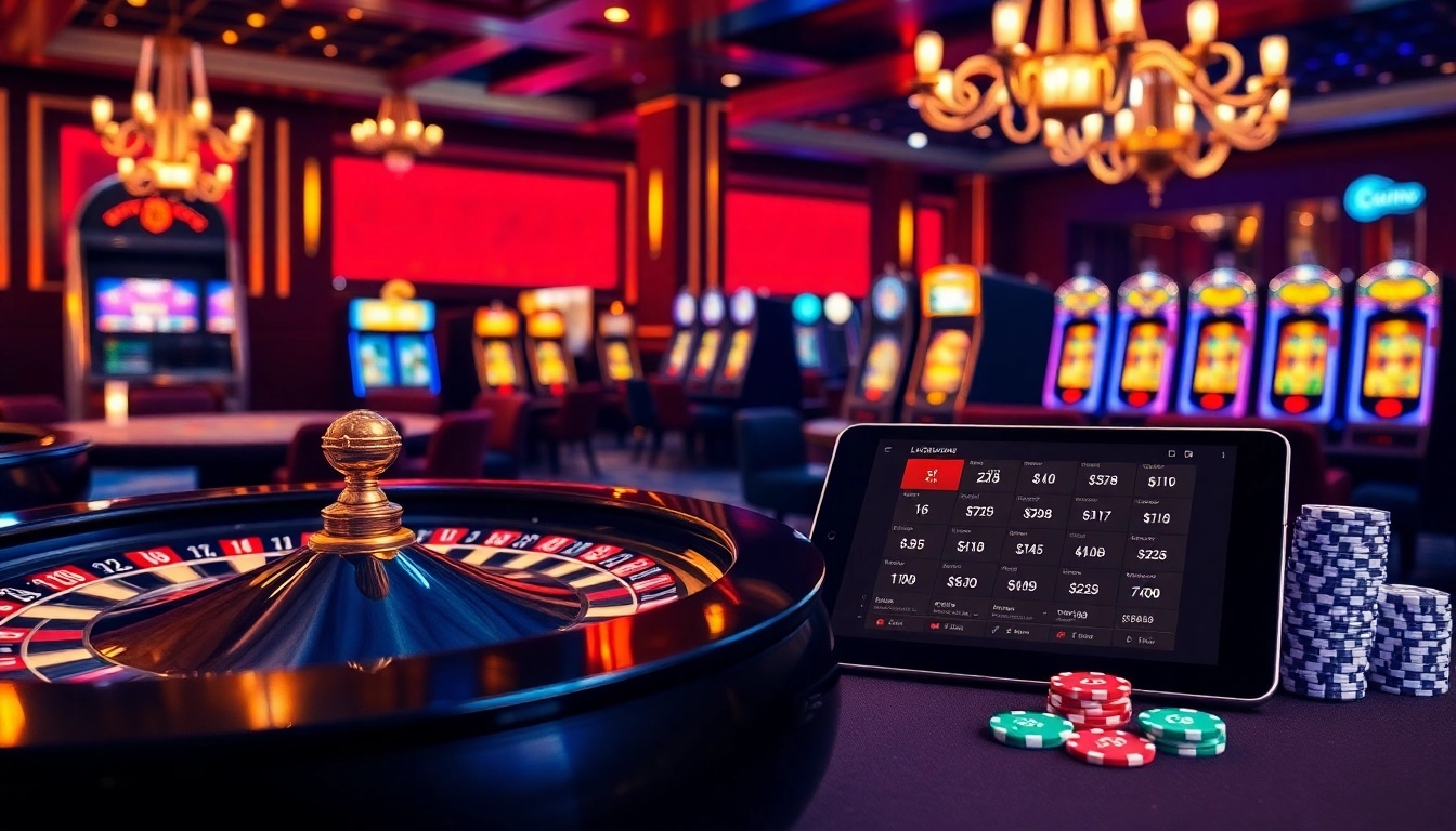 Experience the thrill of online betting at loto188.gb.net with vibrant casino visuals showcasing exciting games.