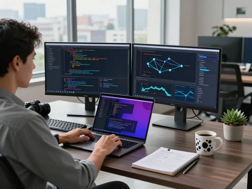 快连 enhances productivity in a modern tech workspace with optimized connectivity.