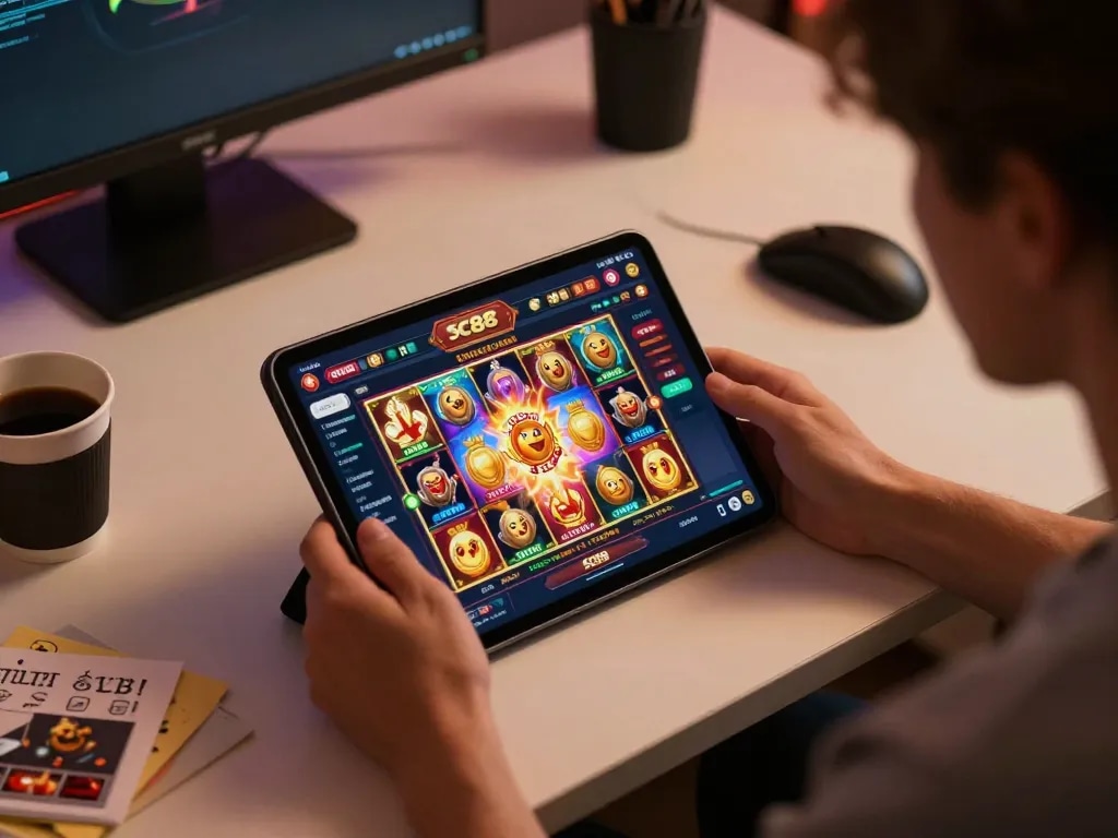Engaging gameplay on SC88 casino app, showcasing vibrant slot game excitement.