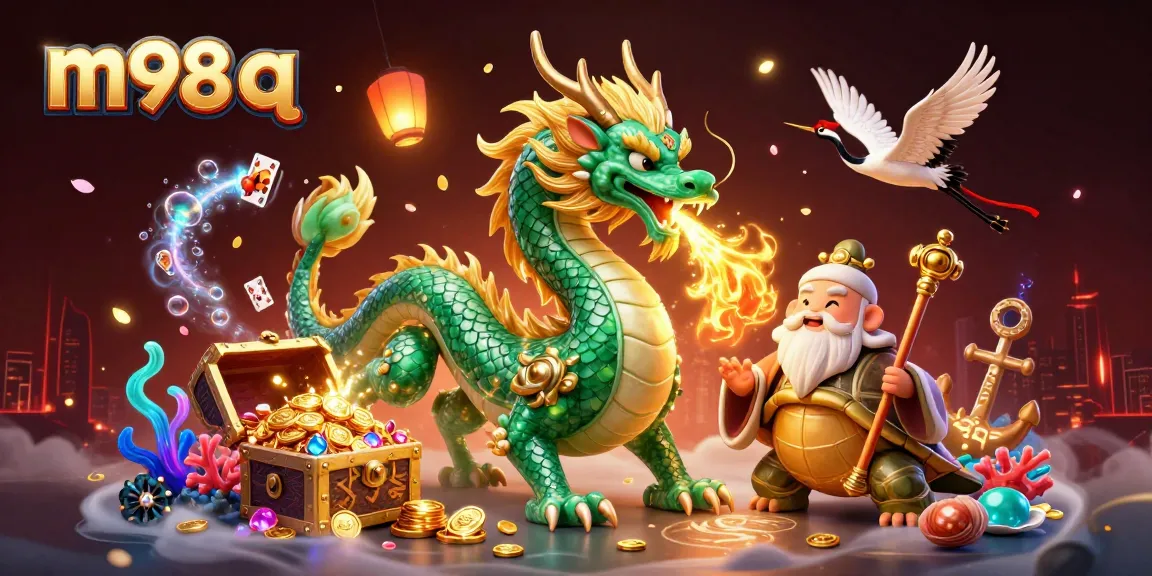 Experience thrilling wins with the m98 q gaming scene featuring a dragon and dynamic casino elements.