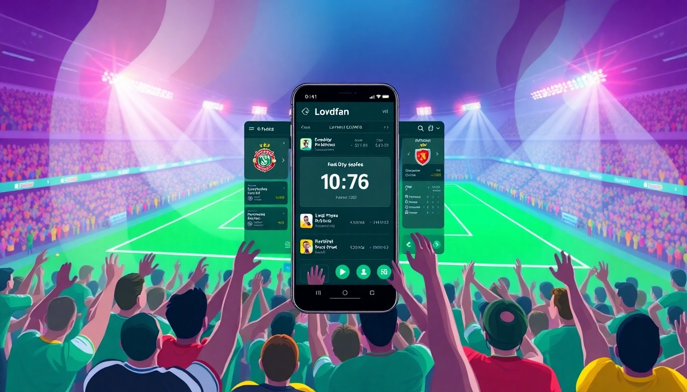Exciting representation of joemadfan.com streaming soccer matches with vibrant fan interaction.