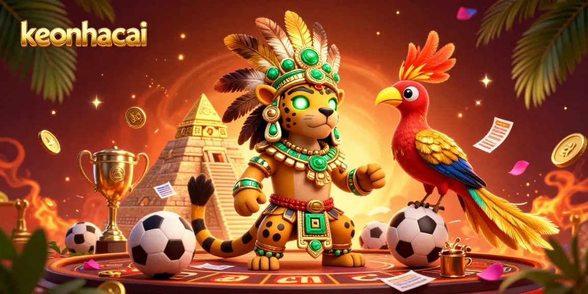 Bet on keonhacai with exciting character-filled sports betting illustration.