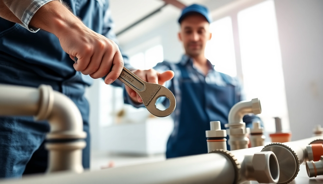 Plumber performing whole house repiping services St Petersburg FL with tools in a bright home.