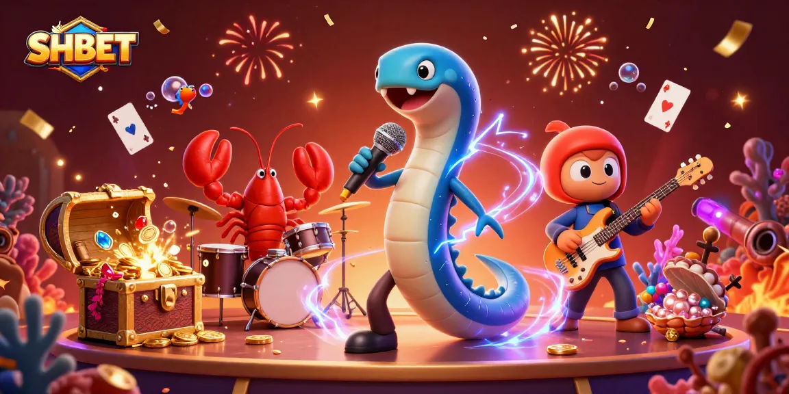 Experience SHBET's underwater casino excitement with vibrant visuals and dynamic characters.