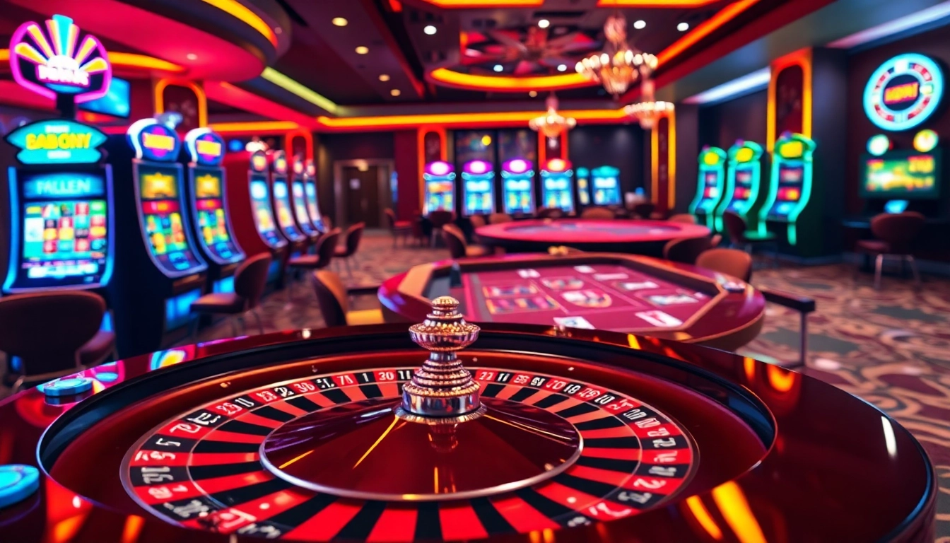 Betting excitement at https://399w.games/ featuring luxury casino tables, cards, and vibrant slot machines.