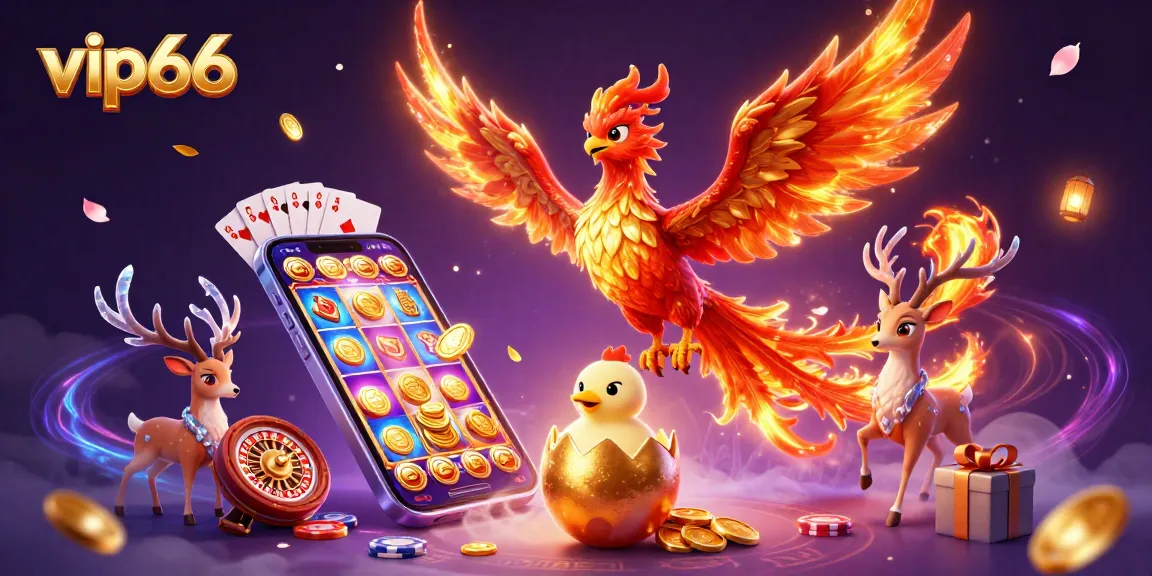 Engage with the vibrant world of vip66 slots featuring a phoenix and immersive gaming elements.