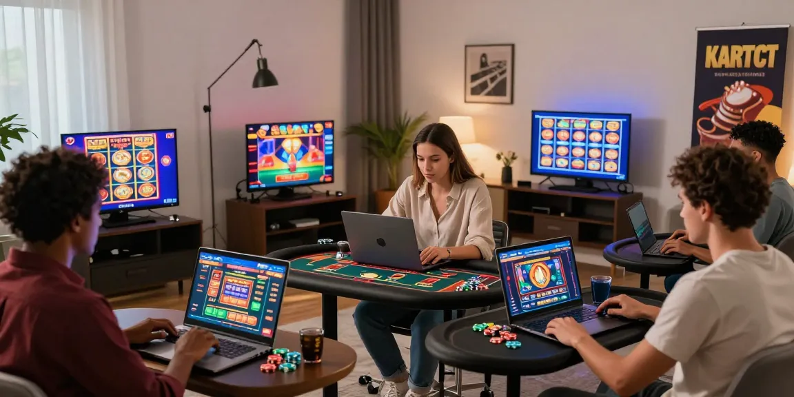 Players enjoying gaming at non UK licensed casinos, as highlighted by dsam.org.uk, in a vibrant living room.