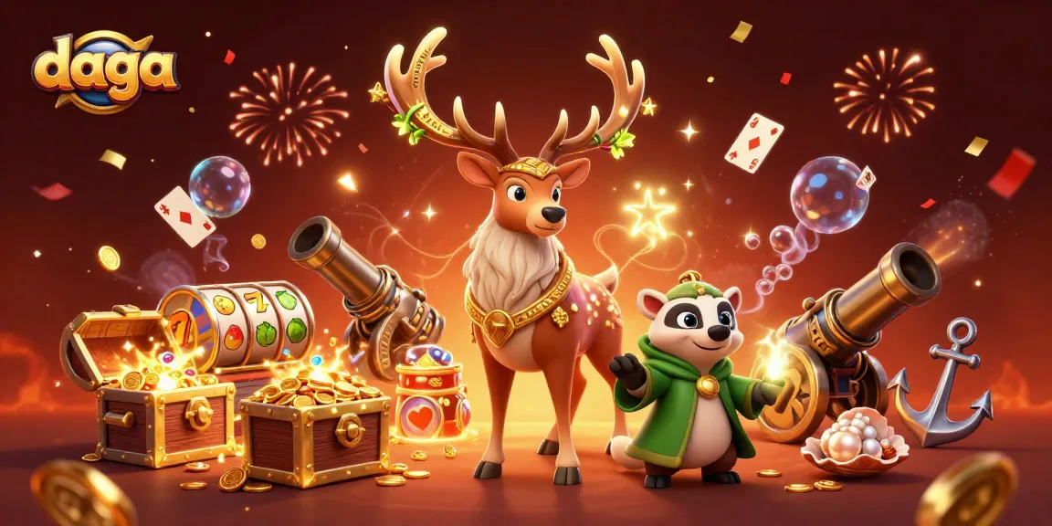 Engage in thrilling online gaming at daga with vibrant characters and casino elements.