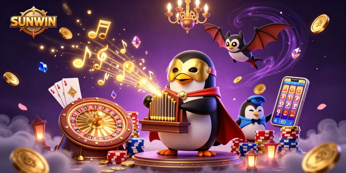 SUNWIN delights players with dynamic casino action featuring coins, cards, and vibrant characters.