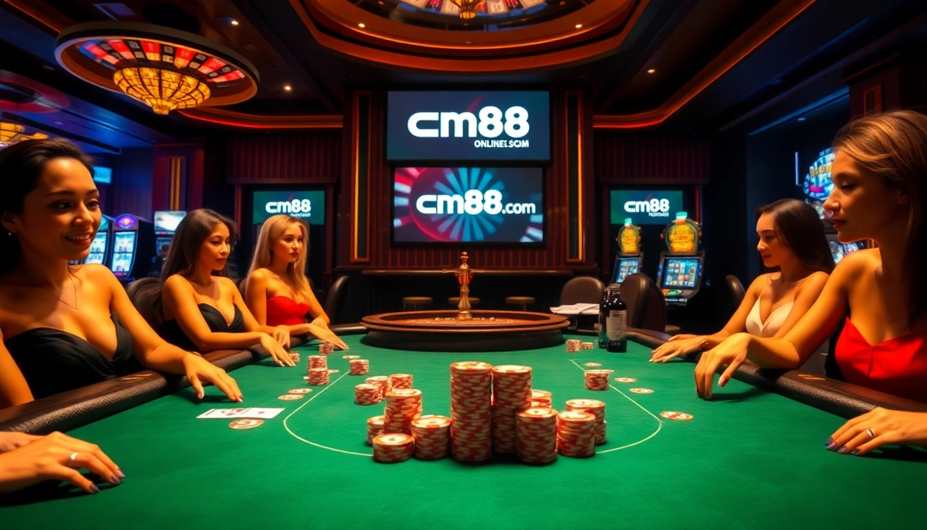 Experience the thrill of gambling at cm88.com with a luxurious poker scene inviting players.