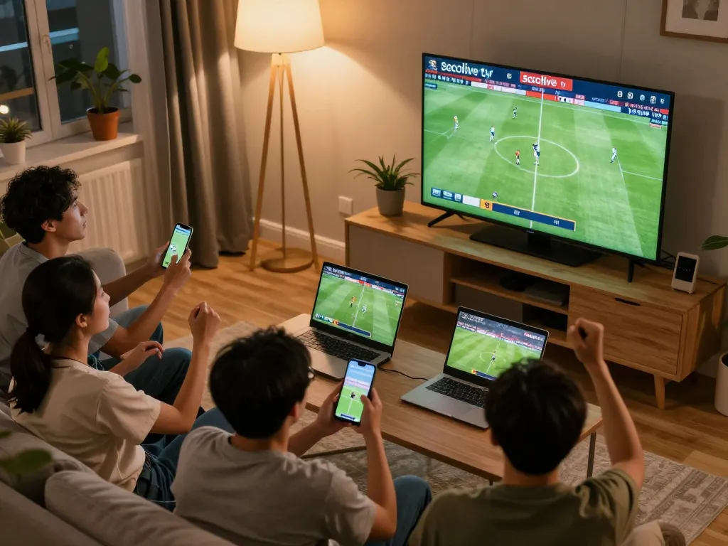 Socolive tv fans engaging with exciting live football streaming in a cozy atmosphere