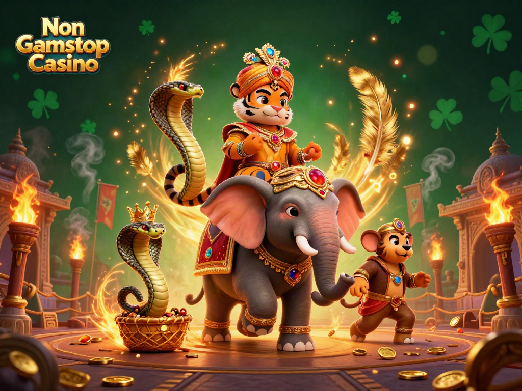 Experience excitement at Non Gamstop Casino with a vibrant and dynamic 3D illustration.