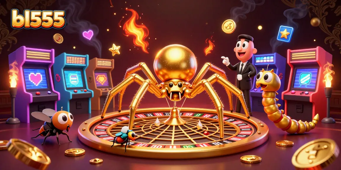 Experience the thrill of betting at bl555 with a golden roulette wheel and vibrant casino elements.