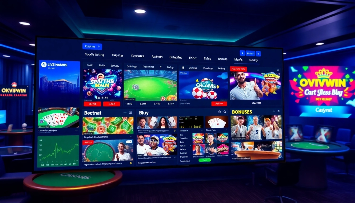 Explore the dynamic betting experience at okvipwin.live with a vibrant online interface showcasing casino games and sports betting.