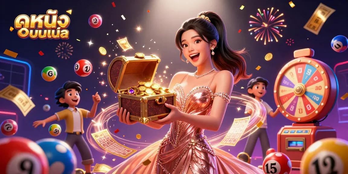 Engage in ดูหนังออนไลน์ with a stunning 3D digital treasure scene full of excitement and vibrant colors.