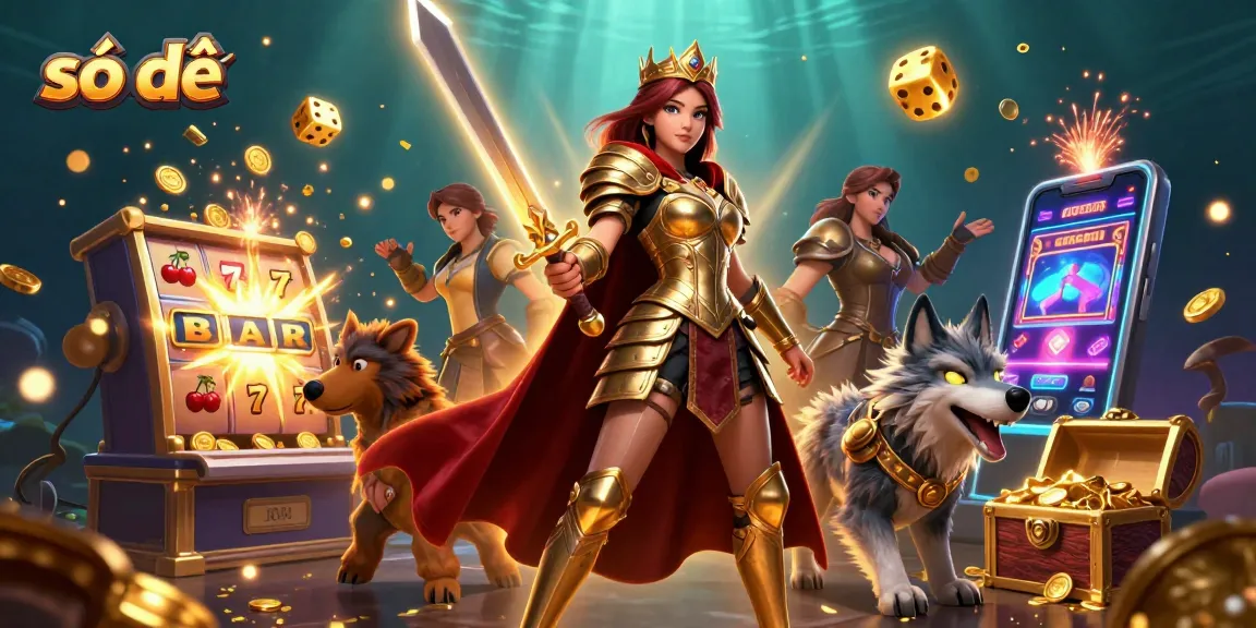 Engage with số đề strategy while enjoying vibrant 3D casino illustration featuring slot machines and energetic characters.