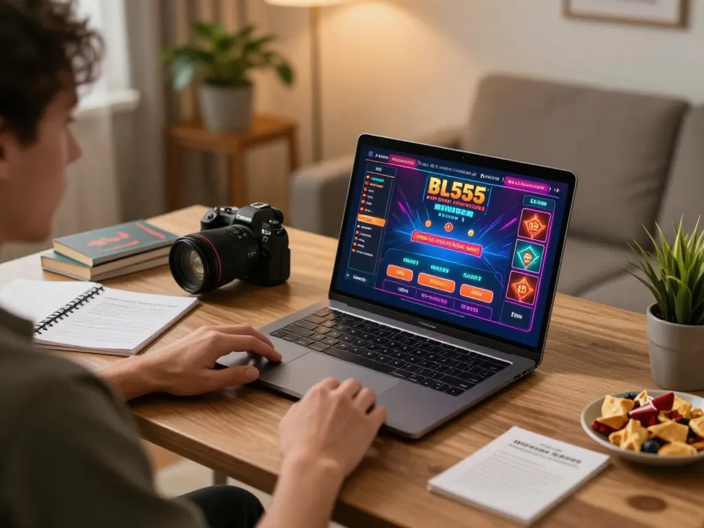 Player enjoys live dealer game on bl555 platform, showcasing strategic online casino engagement.
