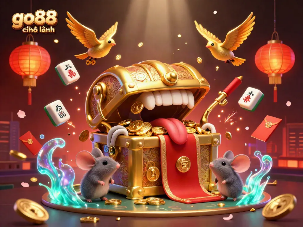 Engage with go88 chính hãng through a vibrant 3D cartoon environment filled with rich casino elements.