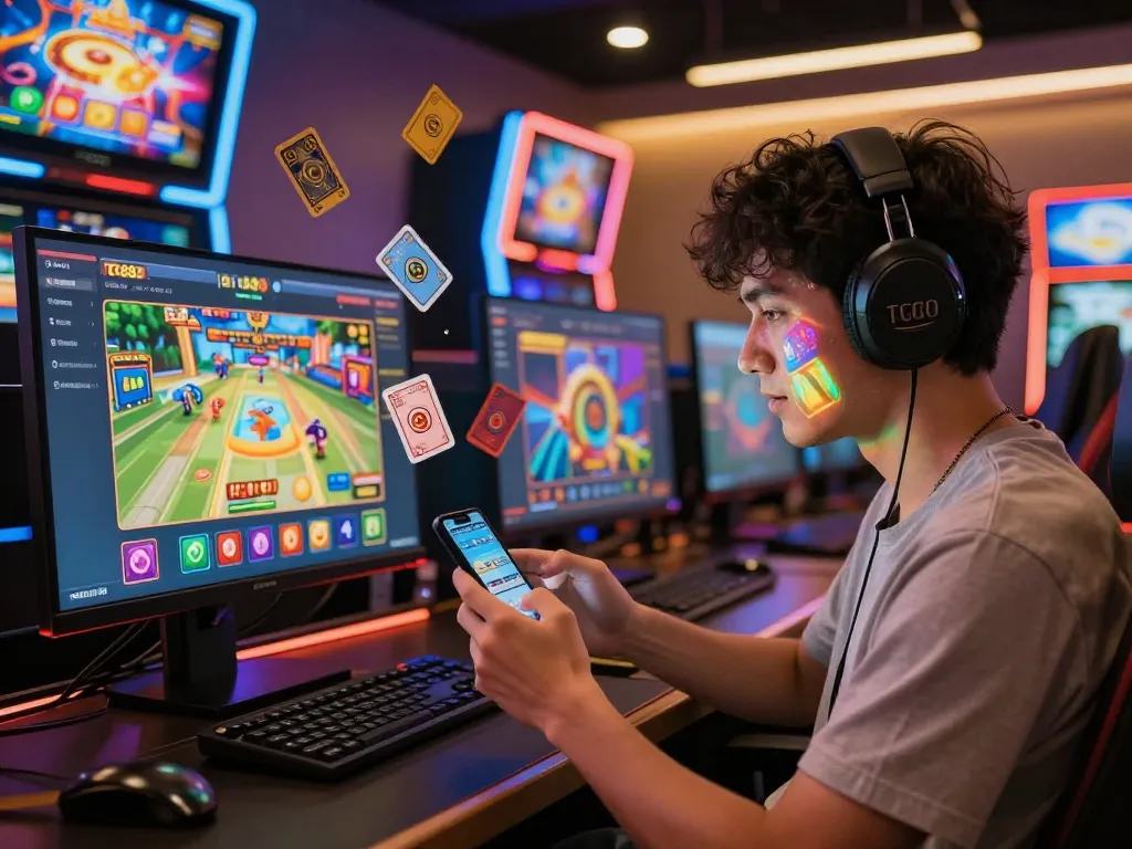 Engaging online gaming experience with tg88 app on smartphone amidst vibrant casino graphics.