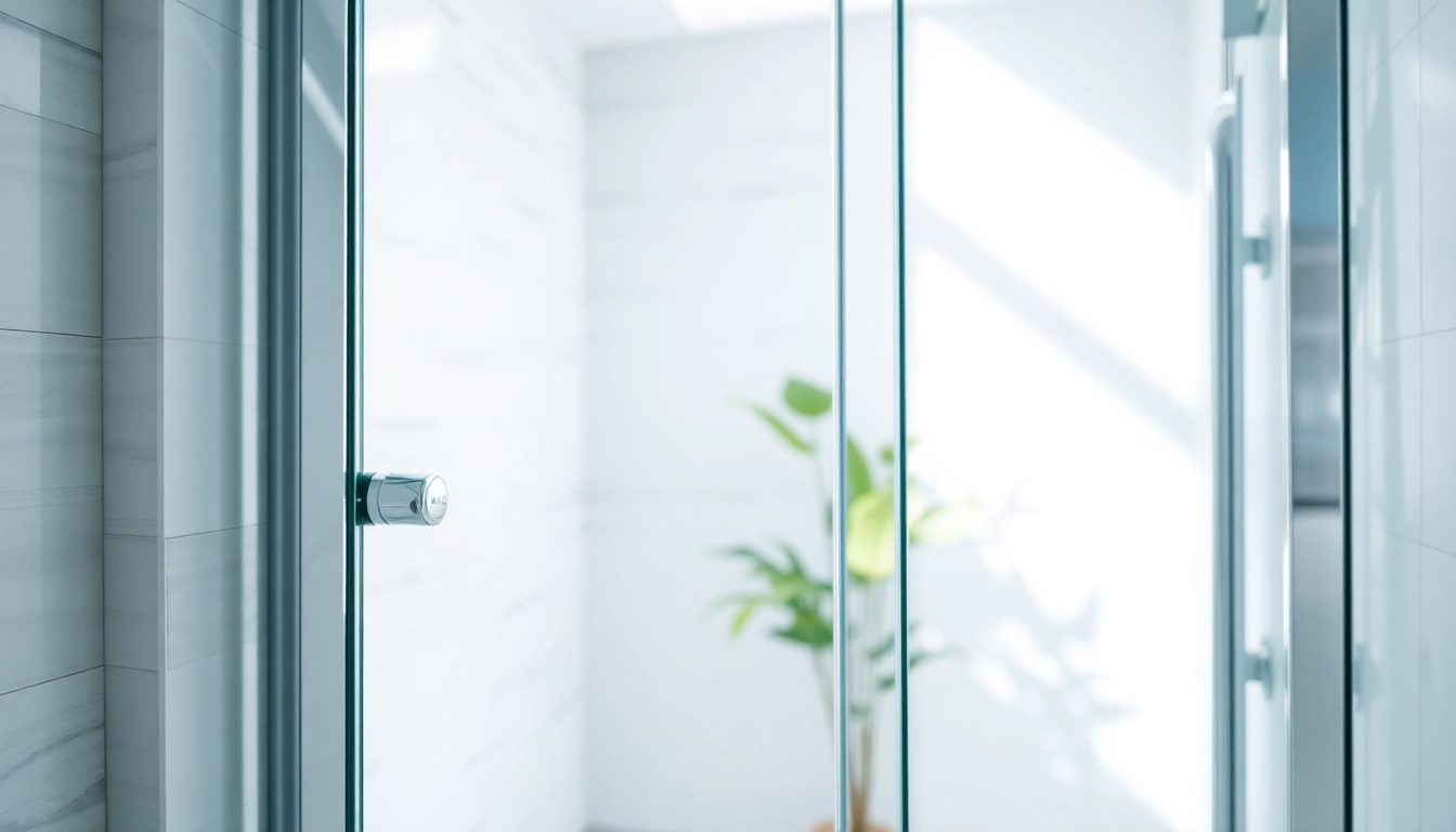 Showcase a stunning shower screen sliding door in a contemporary bathroom setting.