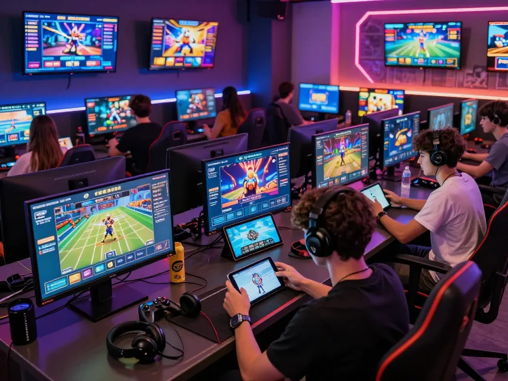 Players enjoying an exciting gaming experience at EE88 with modern devices and vibrant atmosphere.