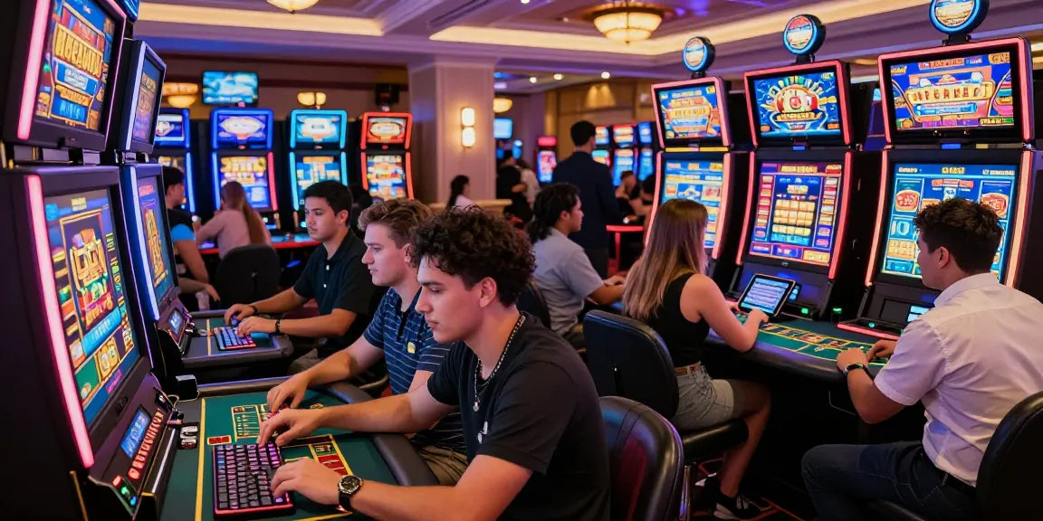 Engaging players at non UK casinos exploring vibrant gaming options in a lively atmosphere.