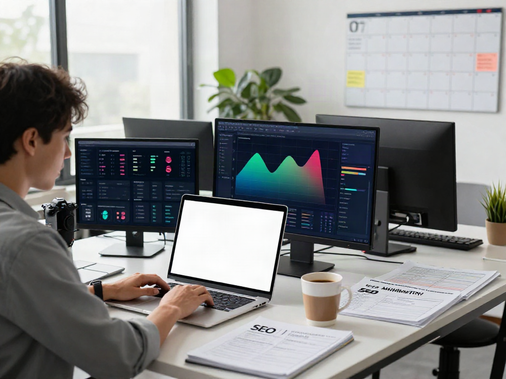 Focused professional using instant indexing tools in a modern workspace.