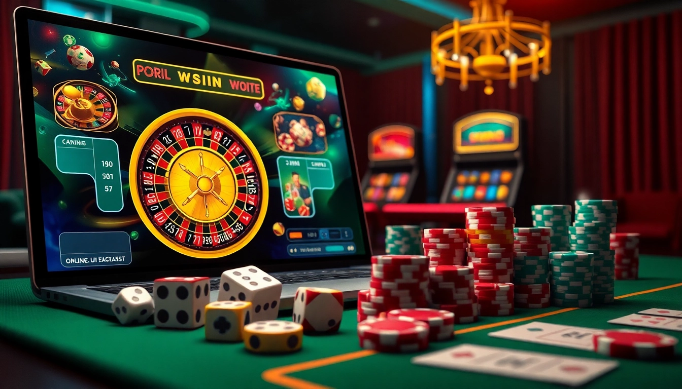 Experience the thrill of online gaming with OKWIN at vibrant casino tables and exciting betting interfaces.
