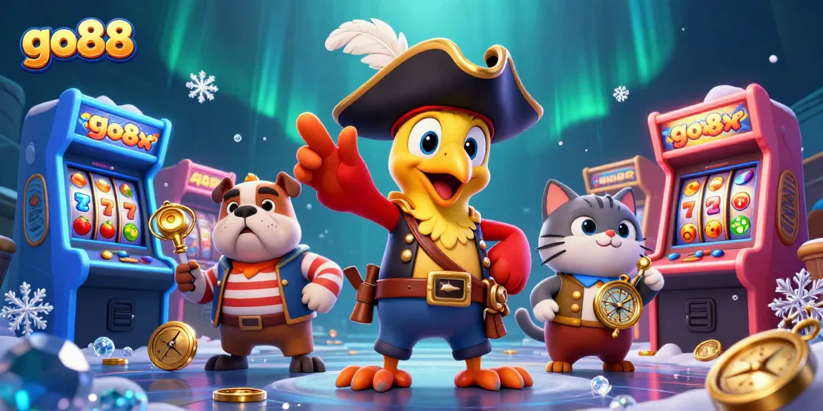 Experience thrilling gameplay at go88 with vibrant casino symbols and engaging characters.