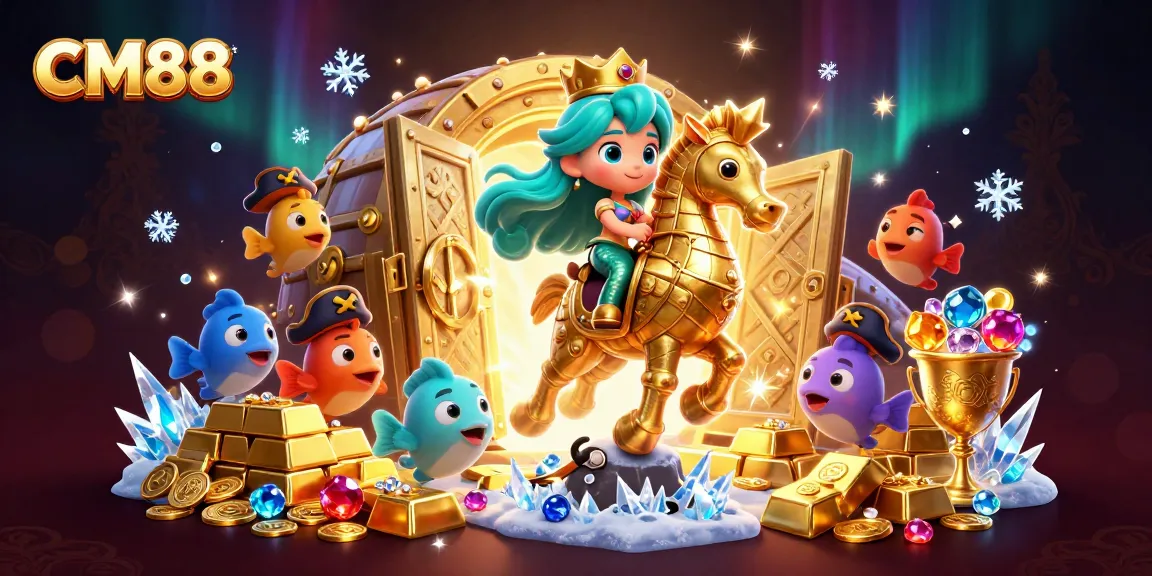 Win big with CM88 in vibrant underwater fantasy featuring mermaids and riches.