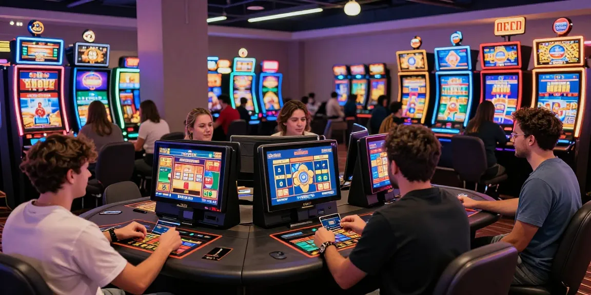 https://being-there.org.uk/ vibrant casino atmosphere with players enjoying credit card gaming experiences.
