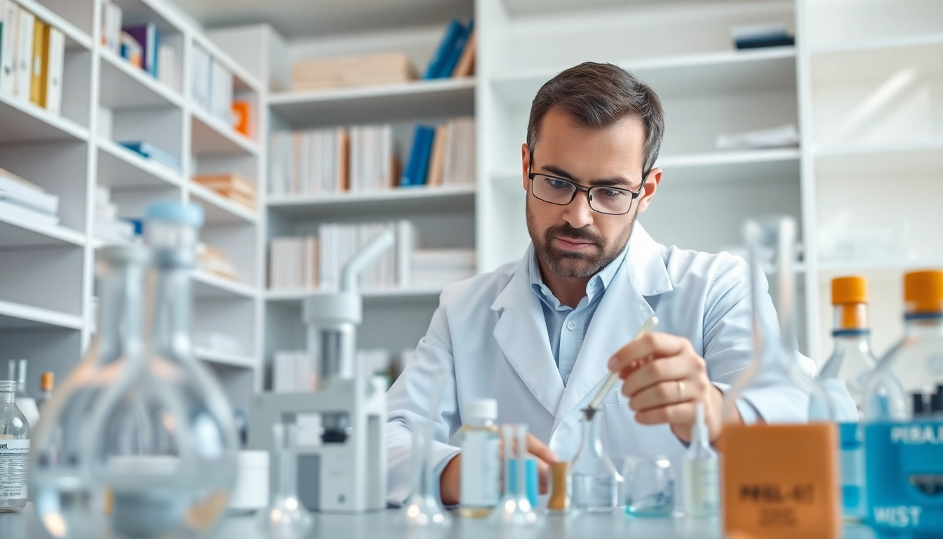 Research focused on Retatrutide in a modern laboratory setting with a scientist.
