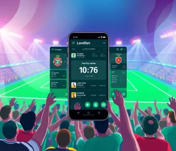 Exciting representation of joemadfan.com streaming soccer matches with vibrant fan interaction.