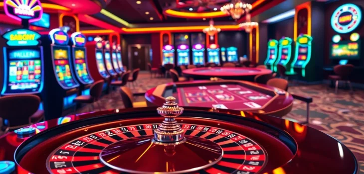 Betting excitement at https://399w.games/ featuring luxury casino tables, cards, and vibrant slot machines.