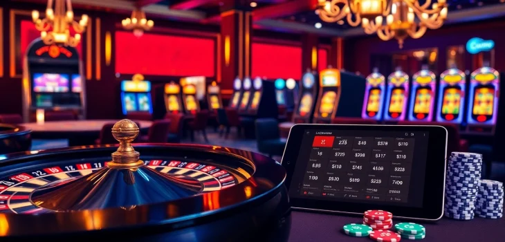 Experience the thrill of online betting at loto188.gb.net with vibrant casino visuals showcasing exciting games.