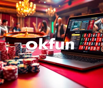 Experience thrilling gameplay at okfun casino with poker chips and vibrant roulette.