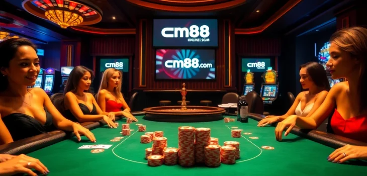 Experience the thrill of gambling at cm88.com with a luxurious poker scene inviting players.