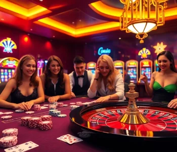 Kuwin 789 casino scene showcasing vibrant slot machines and poker table excitement.